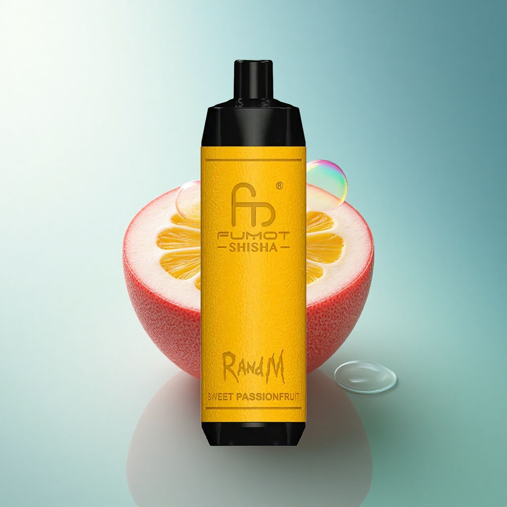 RandM Fumot Shisha 10000 Puffs Sweet Passion Fruit Disposable Vape with LED Indicator and 850mAh Battery