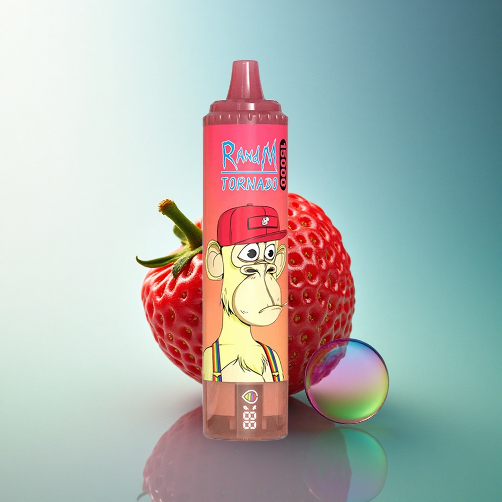 RandM Fumot Tornado 15000 Puffs Strawberry Red Bull 25ml Mesh Coil 850mAh
