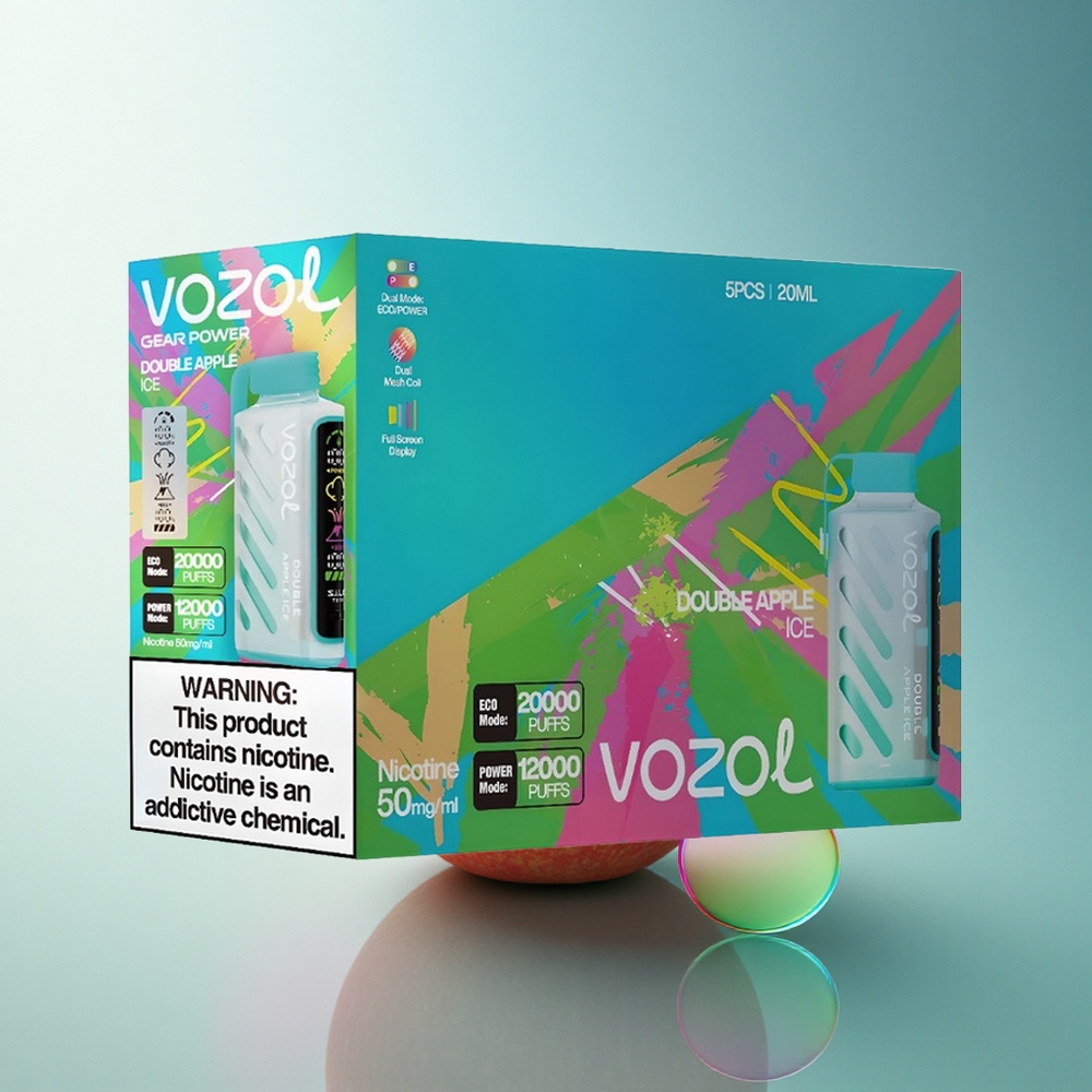 VOZOL Gear Power 20000 Puffs Double Apple Ice with Dual Mesh Coil & 20mL Pre-Filled Liquid