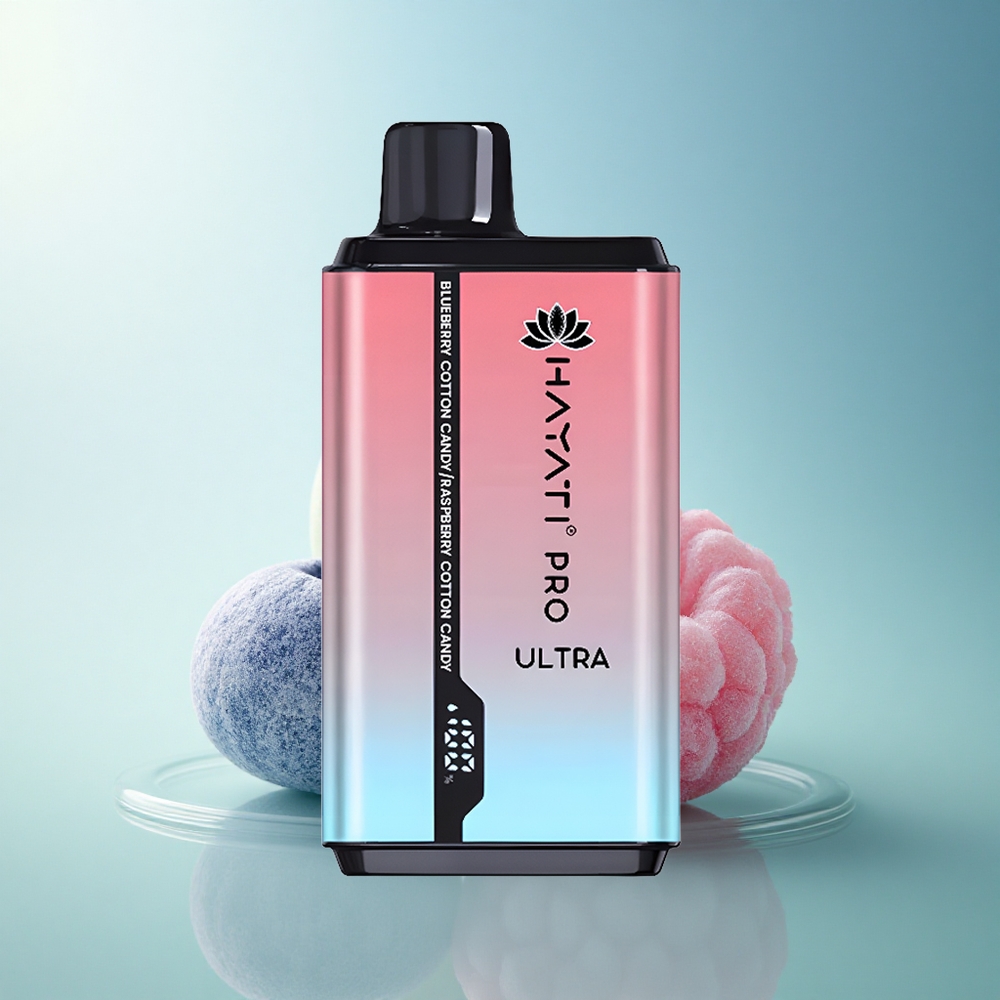 Hayati Pro Ultra 15000 Puffs Blueberry Cotton Candy Raspberry Cotton Candy 850mAh 2% Nicotine