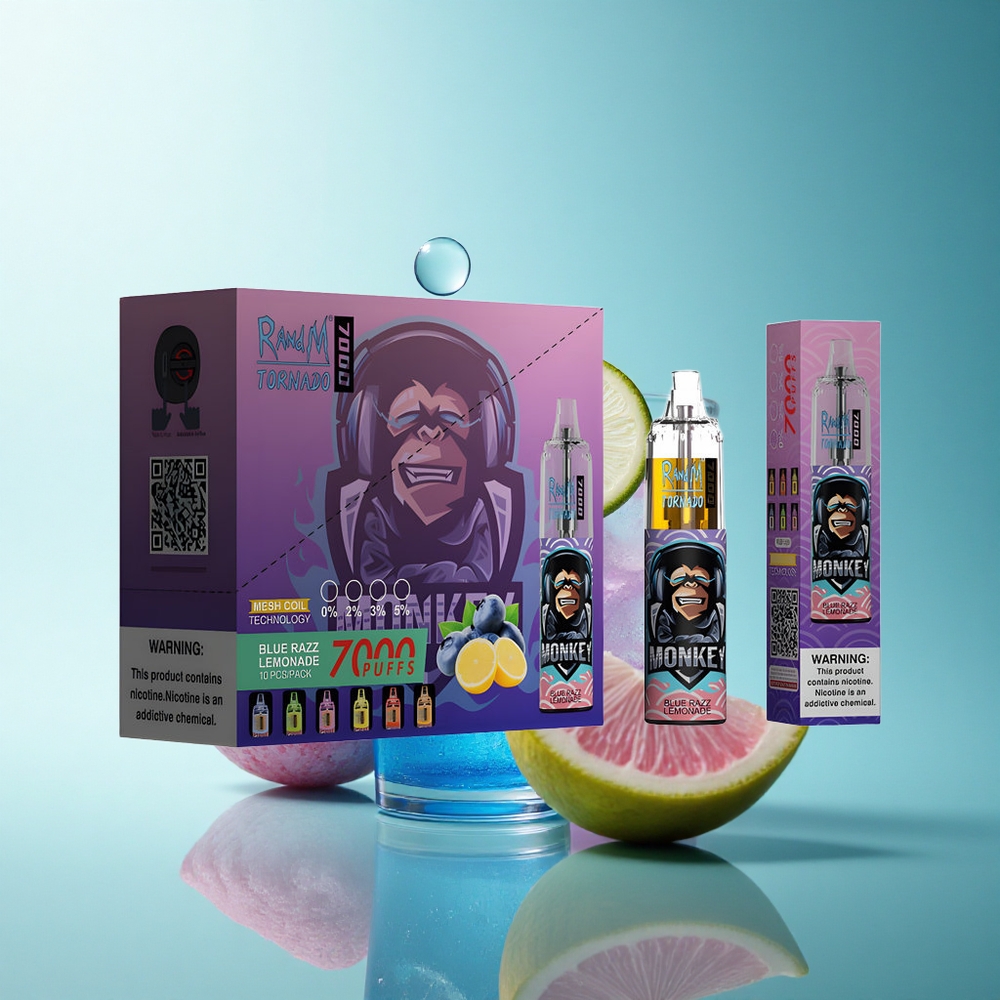 RandM Fumot Tornado 7000 Puffs Blue Razz Lemonade Mesh 14mL 5% Nicotine