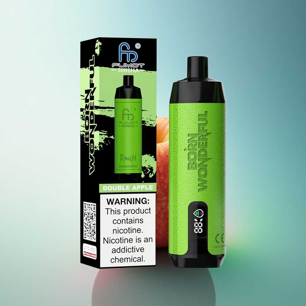 RandM Fumot Shisha 10000 Puffs Double Apple LED Mesh 18ml 0.5% Nicotine