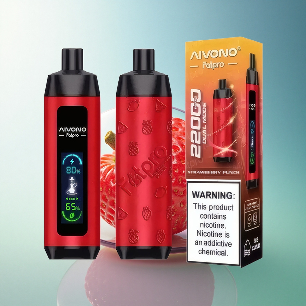 Aivono Aim Fatpro 22000 Puffs Strawberry Punch with 5% Nicotine and 600mAh Battery