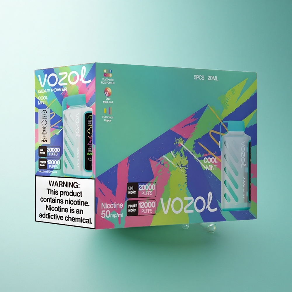 VOZOL Gear Power 20000 Puffs Cool Mint Dual Mesh 20mL Nicotine 5%