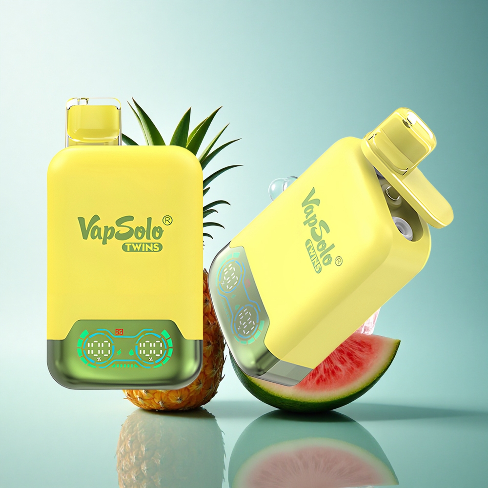 Vapsolo Twins 20000 Puffs Pineapple Coconut & Watermelon Ice Twin 40ml 50mg Nicotine Type-C