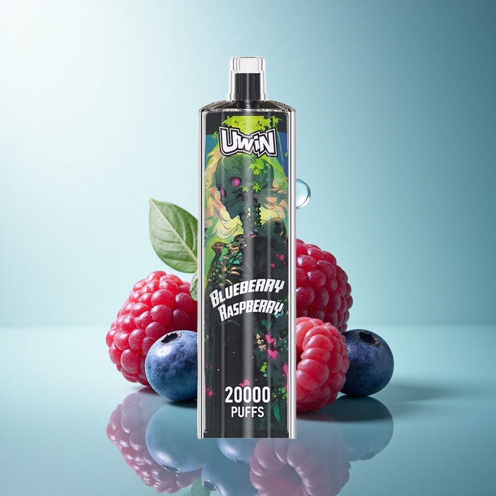 Uwin Shisha Hookah Crystal 20000 Puffs Blueberry Raspberry Mesh Coil Zero Nicotine 650mAh