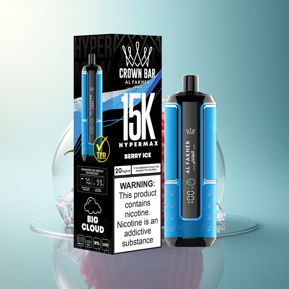 Al Fakher Crown Bar 15K Hypermax Berry Ice 22ml 600mAh DTL