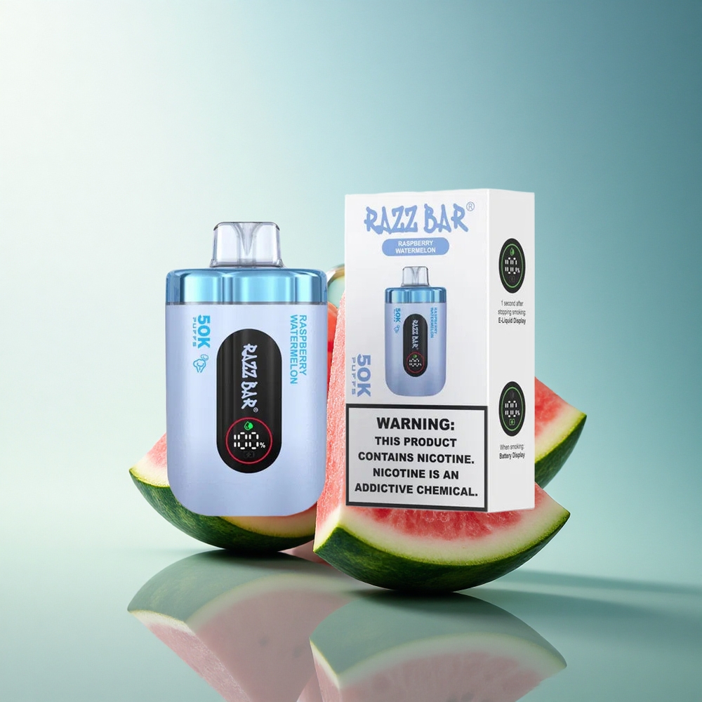 Razz Bar 50K Puffs Raspberry Watermelon Mesh 650mAh 2% Nicotine