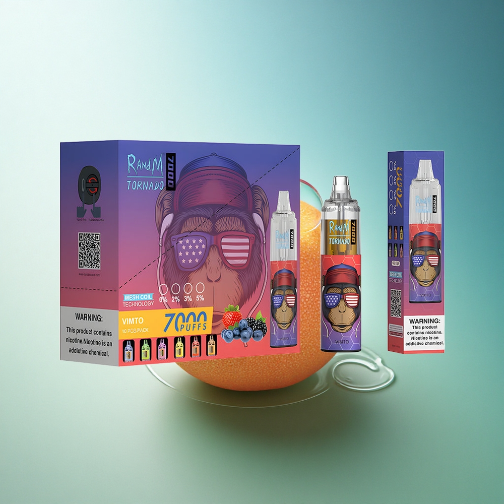 RandM Fumot Tornado 7000 Puffs Vimto Mesh Coil 14mL Nicotine Adjustable