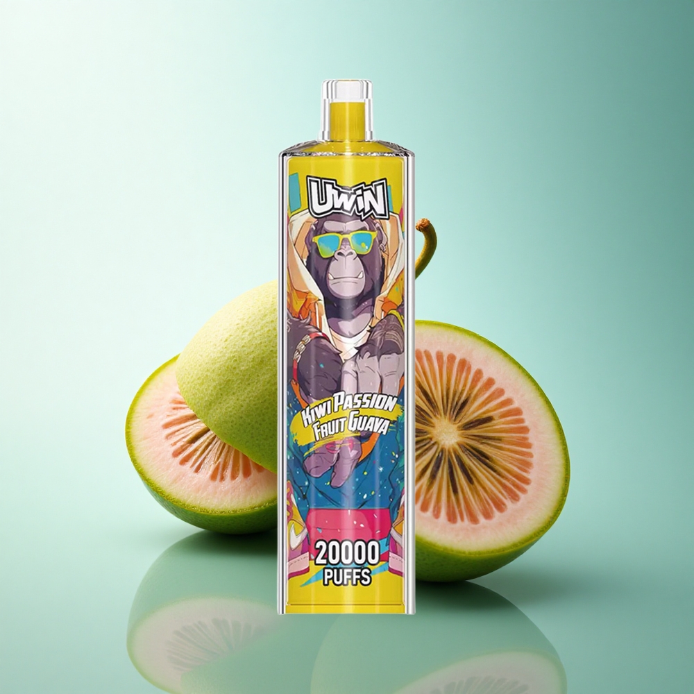 Uwin Shisha Hookah Crystal 20000 Puffs Kiwi Passion Fruit Guava Nicotine-Free Rechargeable 650mAh