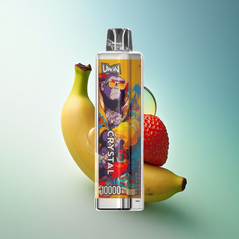 Uwin Crystal 10000 Puffs Strawberry Banana RGB 650mAh 18ml Nicotine