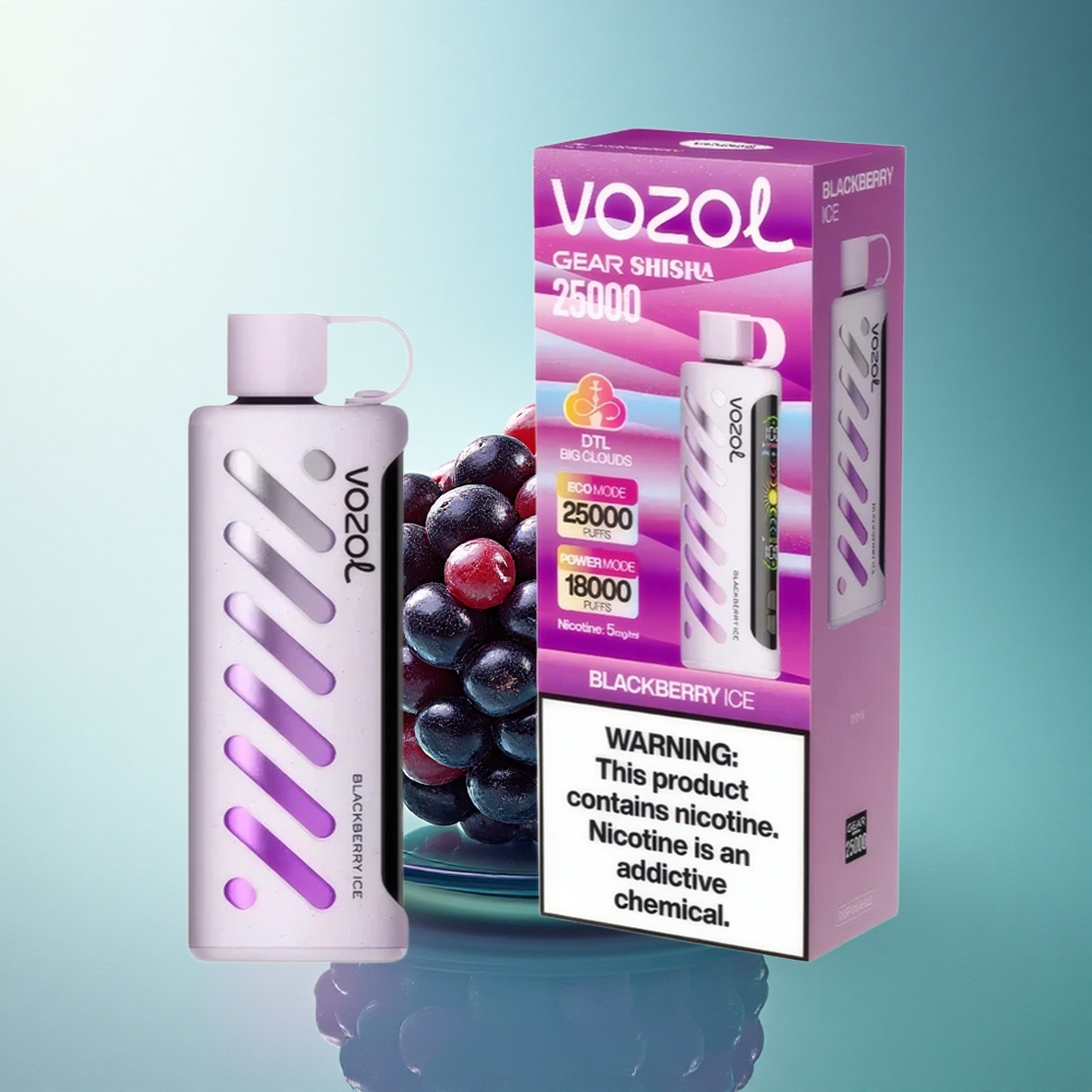 VOZOL Gear Shisha 25000 Puffs Blackberry Ice Dual Mesh 1000mAh 5mg Nicotine