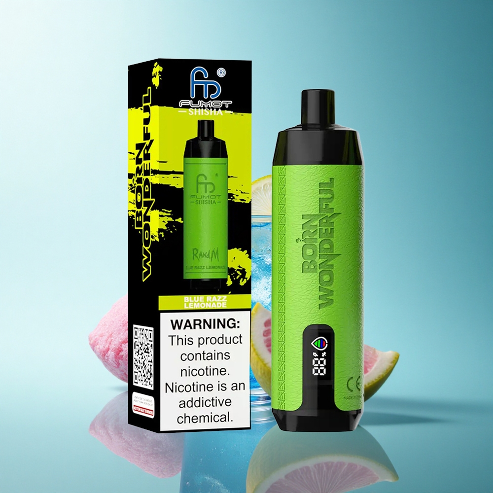 RandM Fumot Shisha 10000 Puffs Blue Razz Lemonade 0.5% Nicotine 850mAh Type-C