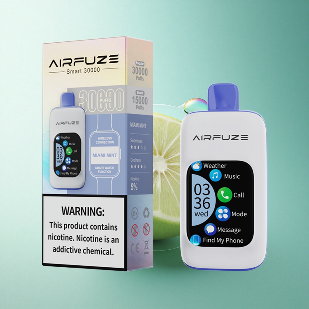 AirFuze Smart 30000 Puffs Miami Mint Smart 900mAh 5% Nicotine TFT Touch
