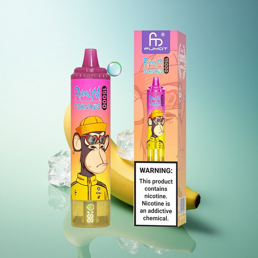 RandM Fumot Tornado 15000 Puffs Banana Ice 25ml Mesh 850mAh