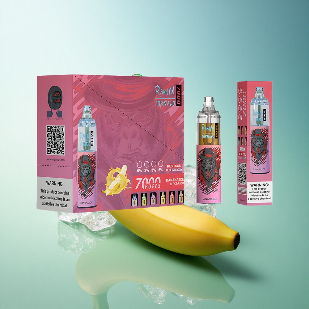 RandM Fumot Tornado 7000 Puffs Banana Ice Mesh Coil 14ML 850mAh