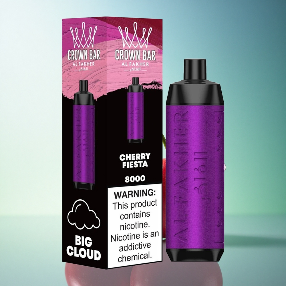 Al Fakher Crown Bar 8000 Crystal Cherry Fiesta 600mAh USB-C 5mg Nicotine