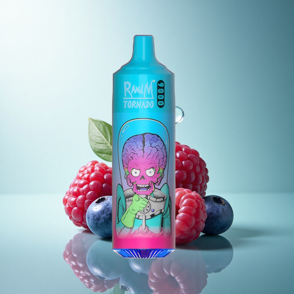 RandM Fumot Tornado 9000 Puffs Blueberry Raspberry Mesh Coil 18mL 850mAh