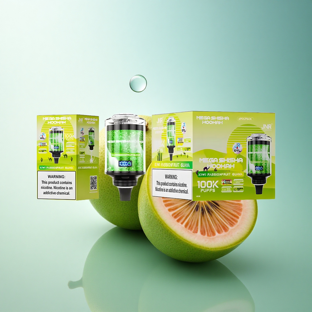 JNR Mega Shisha Hookah 100K Kiwi Passionfruit Guava 2200mAh 2% Nicotine