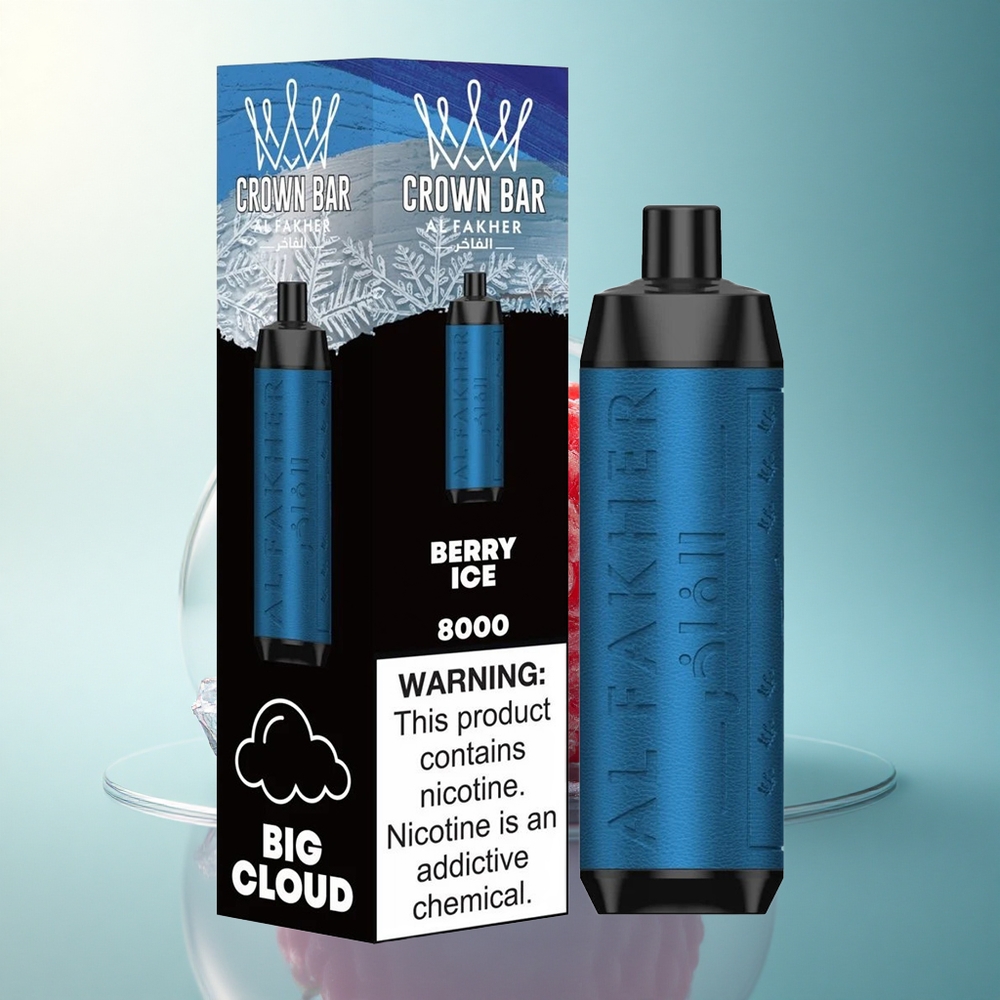 Al Fakher Crown Bar 8000 Crystal Berry Ice 600mAh USB-C 5mg Nicotine