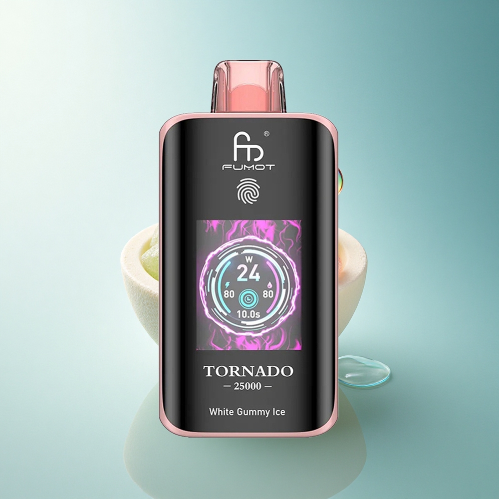 Fumot Tornado 25000 Puffs White Gummy Ice HD Screen 700mAh 20ml Nicotine