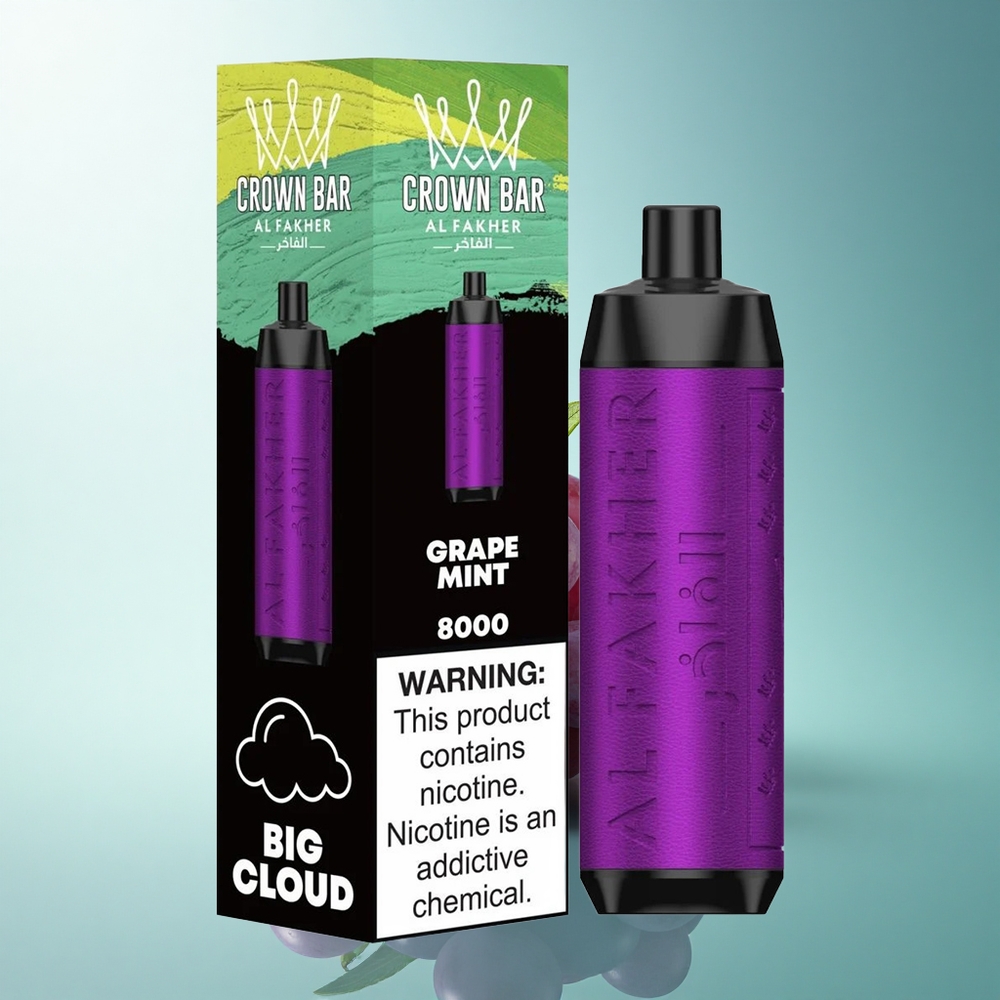 Al Fakher Crown Bar 8000 Crystal Grape Mint 600mAh 18ml Nicotine 5mg