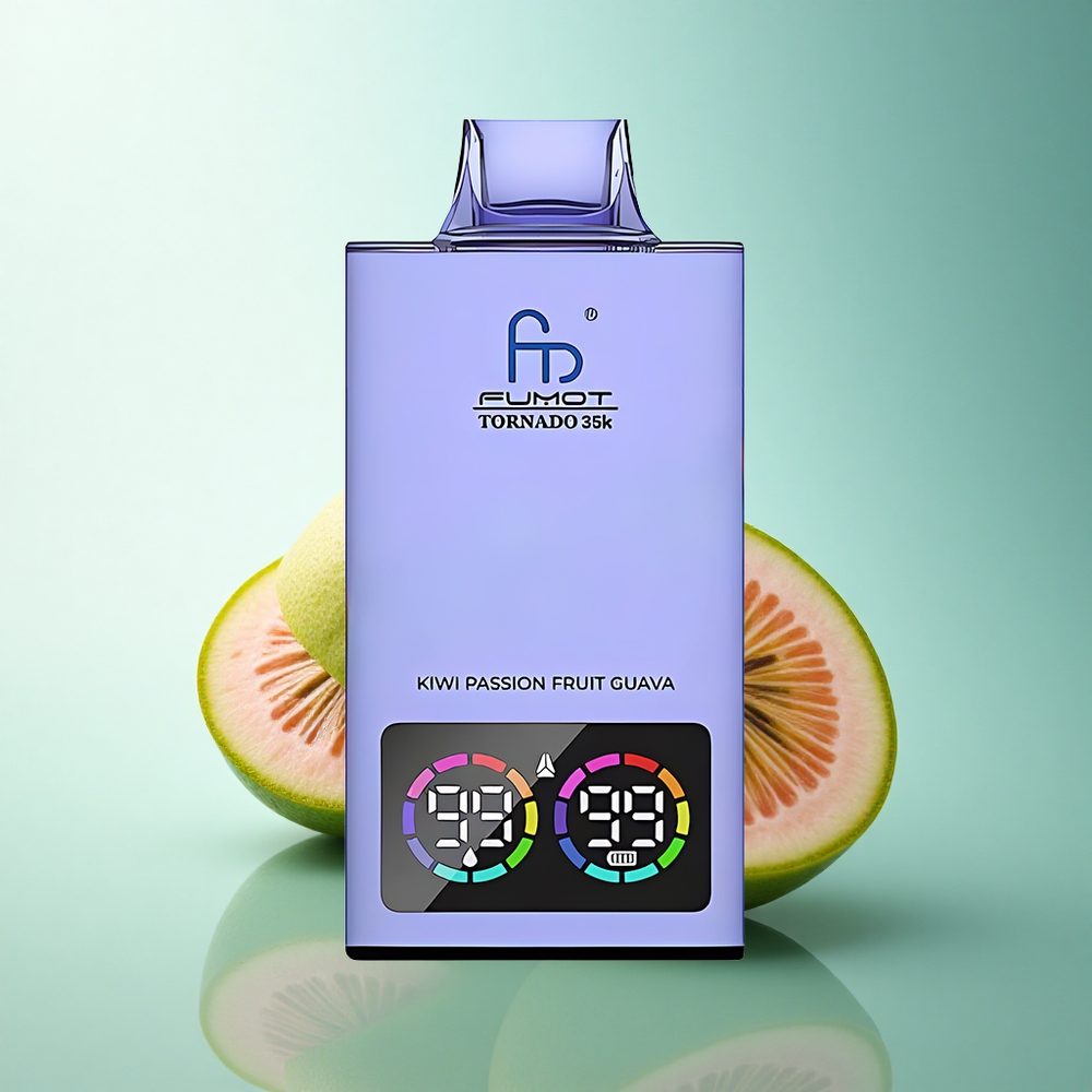 Fumot Tornado 35000 Puffs Kiwi Passion Fruit Guava Dual Mesh Coil 15ml E-juice 700mAh