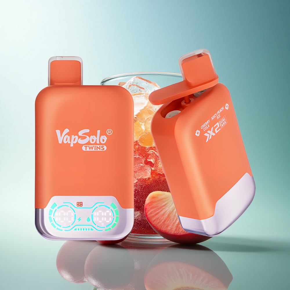 Vapsolo Twins 20000 Puffs Cherry Cola & Juicy Peach Ice 40ml Dual Tank Type-C