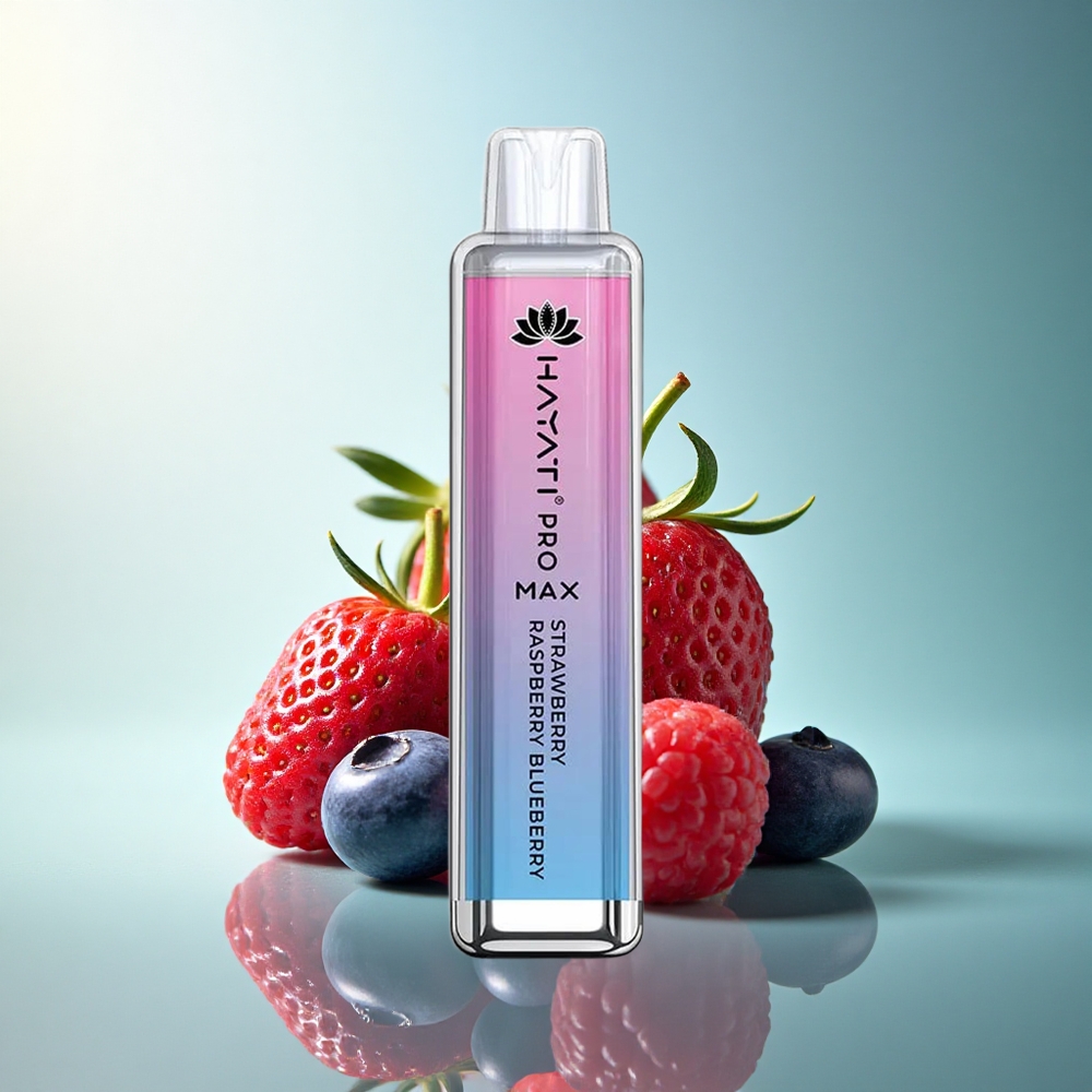 Hayati Pro Max 4000 Puffs Strawberry Raspberry Blueberry Dual Mesh Coil 1400mAh Rechargeable