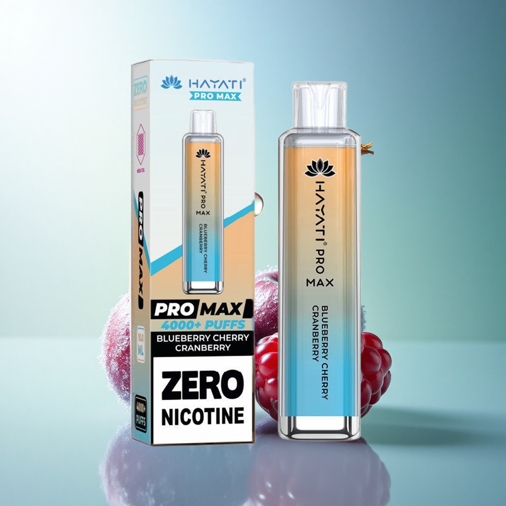 Hayati Pro Max 4000 Puffs Blueberry Cherry Cranberry Dual Mesh Coil 1400mAh Rechargeable
