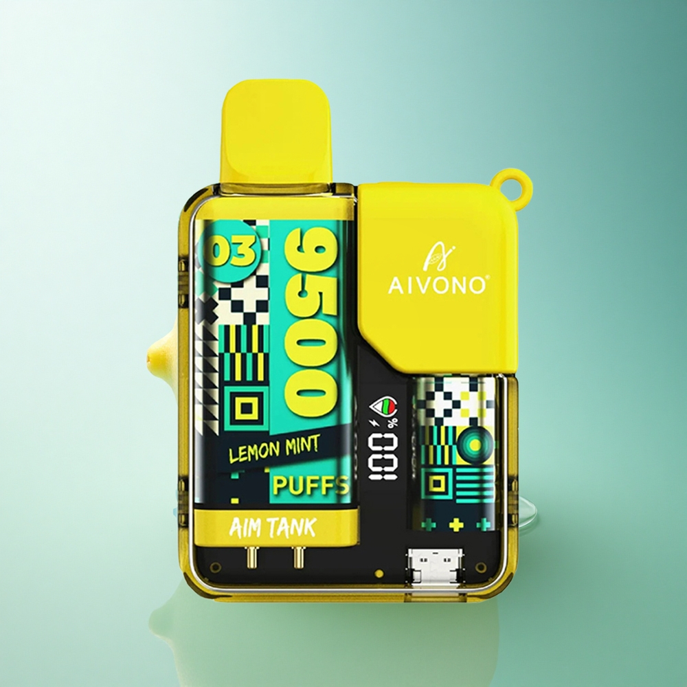 Aivono Aim Tank 9500 Puffs Lemon Mint LCD 650mAh 5% Nicotine