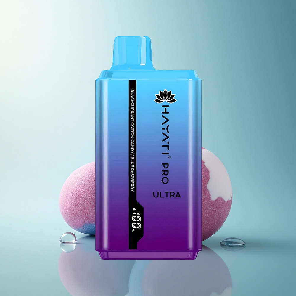 Hayati Pro Ultra 15000 Puffs Blackcurrant Cotton Candy Blue Raspberry 850mAh 24ml 2% Nicotine