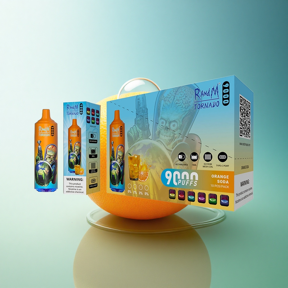 RandM Fumot Tornado 9000 Puffs Orange Soda Mesh 18mL 850mAh