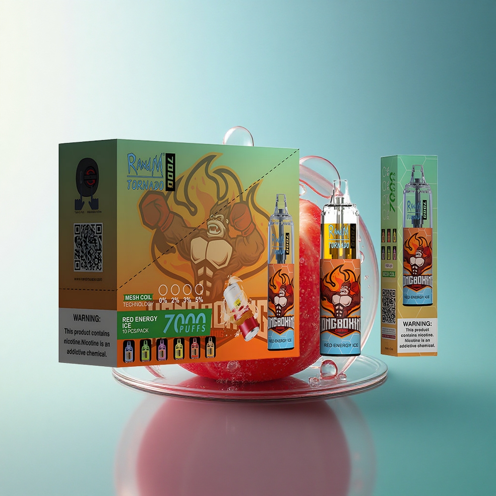 RandM Fumot Tornado 7000 Puffs Red Energy Ice 14ML Mesh Coil 850mAh