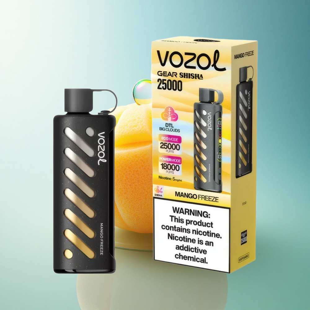 VOZOL Gear Shisha 25000 Puffs Mango Freeze Dual Mesh 1000mAh 5mg Nicotine