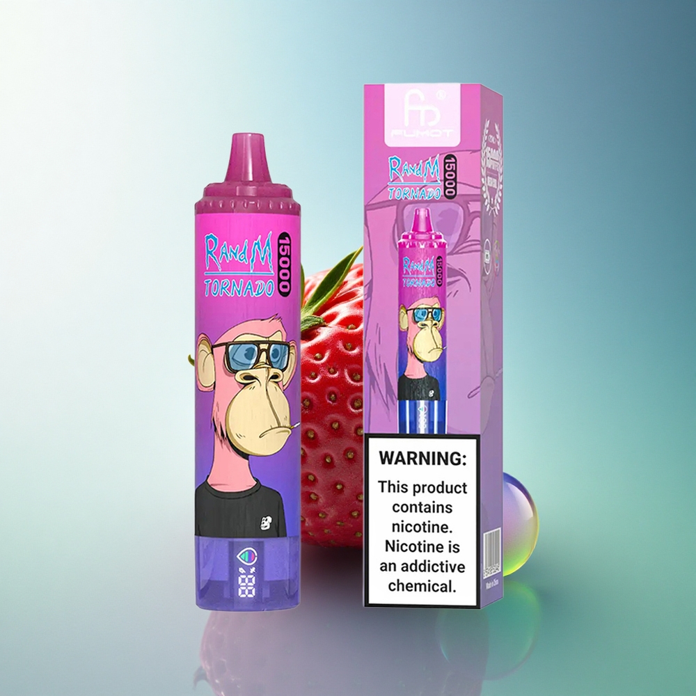 RandM Fumot Tornado 15000 Puffs Strawberry Grape 850mAh Mesh Coil