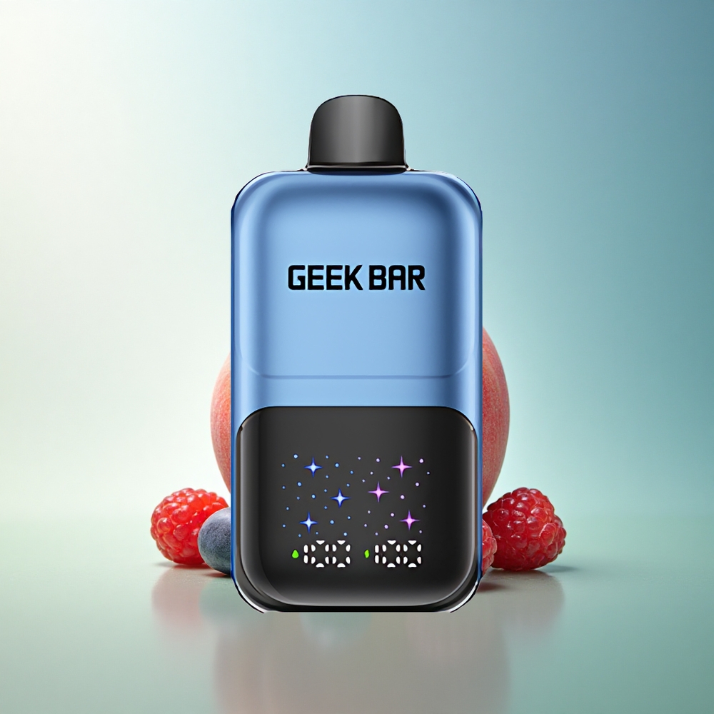 GEEK BAR 2GO 20ml 50000 Puffs Peach & Berries Interactive Screen Adjustable Flavor Disposable Vape Pen with 5% Nicotine
