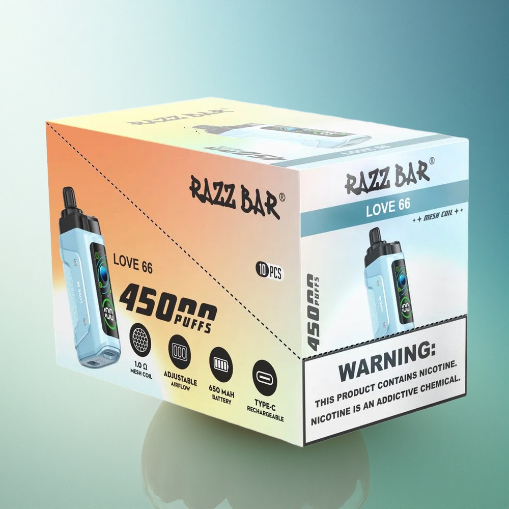 Razz Bar 45000 Puffs Love 66 Mesh Coil Rechargeable