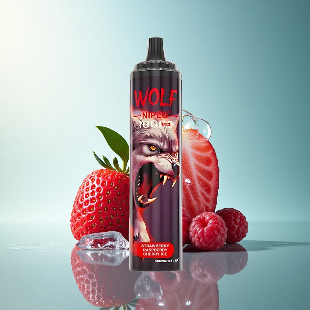 JNR Wolf Niplo 10000 Strawberry Raspberry Cherry Ice 1.0 Ohm 650mAh