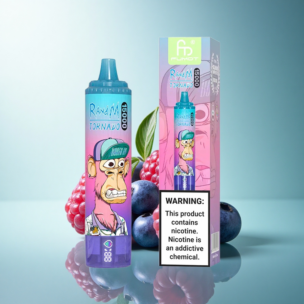 RandM Fumot Tornado 15000 Puffs Blueberry Raspberry 25ml 850mAh Mesh Coil