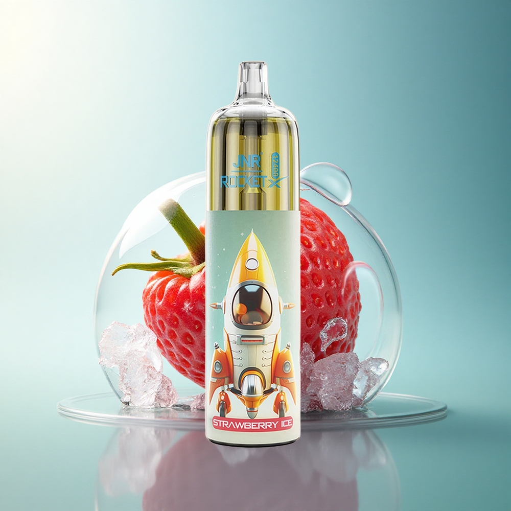 JNR Rocket-X 12400 Strawberry Ice RGB Lights 850mAh Disposable Vape