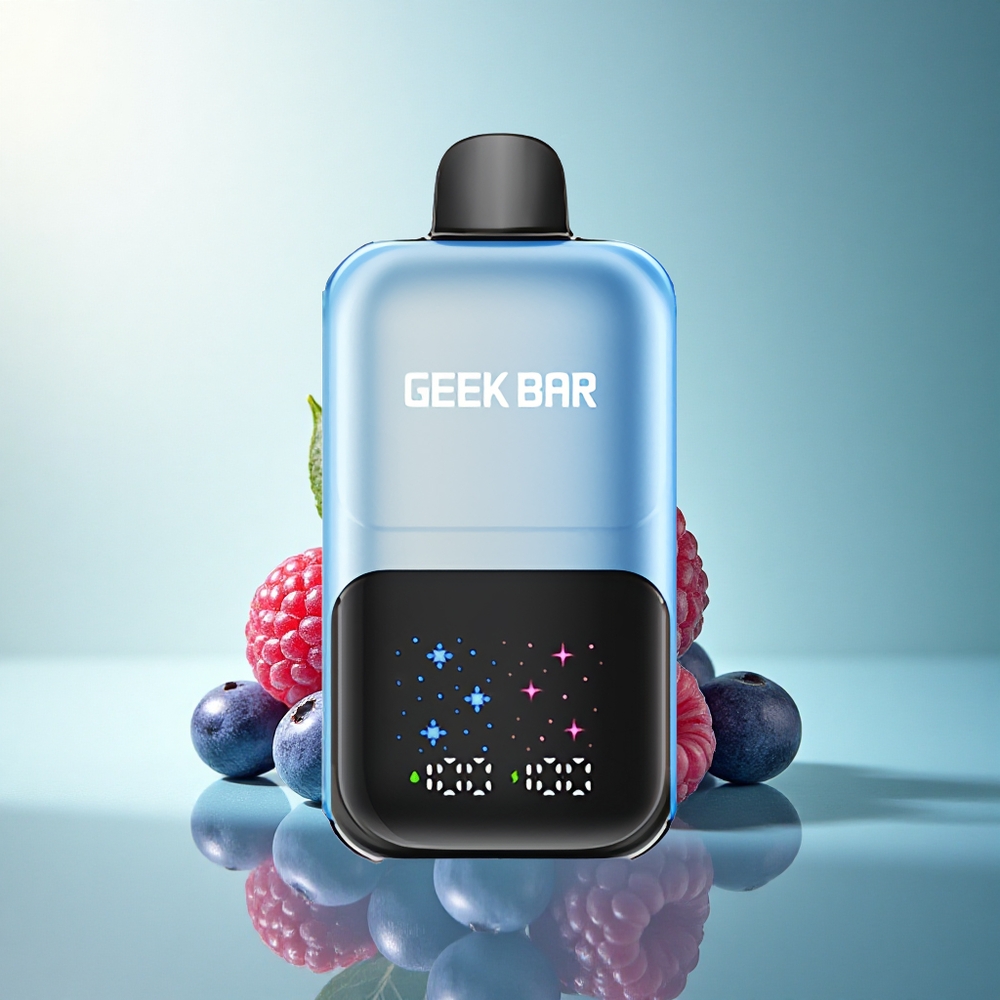 GEEK BAR 2GO 20ml 50000 Puffs Blueberry Raspberry Ice Interactive Screen Rechargeable Nicotine Salt