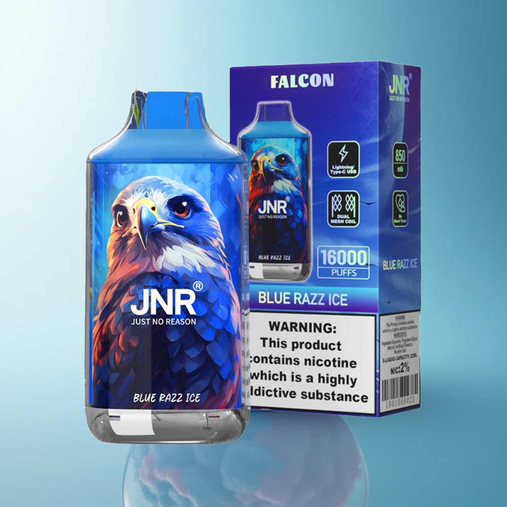 JNR Falcon 16000 Blue Razz Ice 22ml Dual Mesh 850mAh Type C