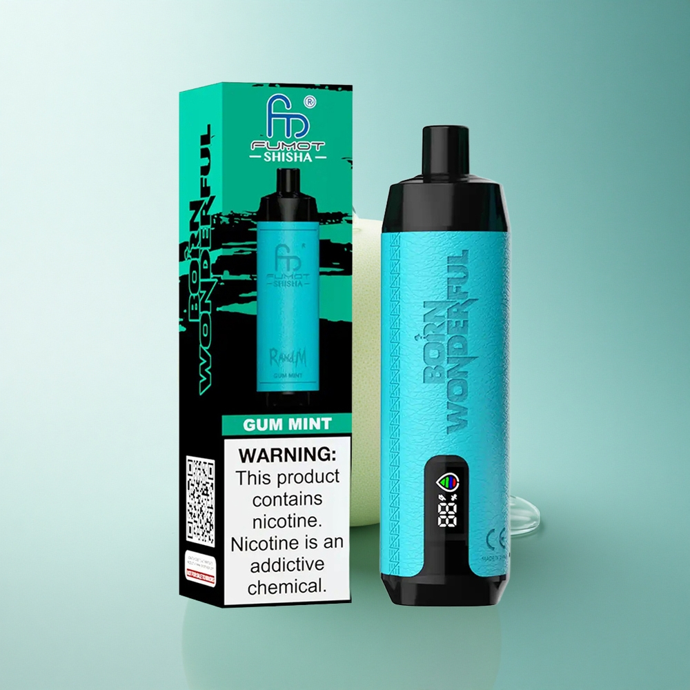 RandM Fumot Shisha 10000 Puffs Gum Mint 18ml 850mAh 0.5% Nicotine
