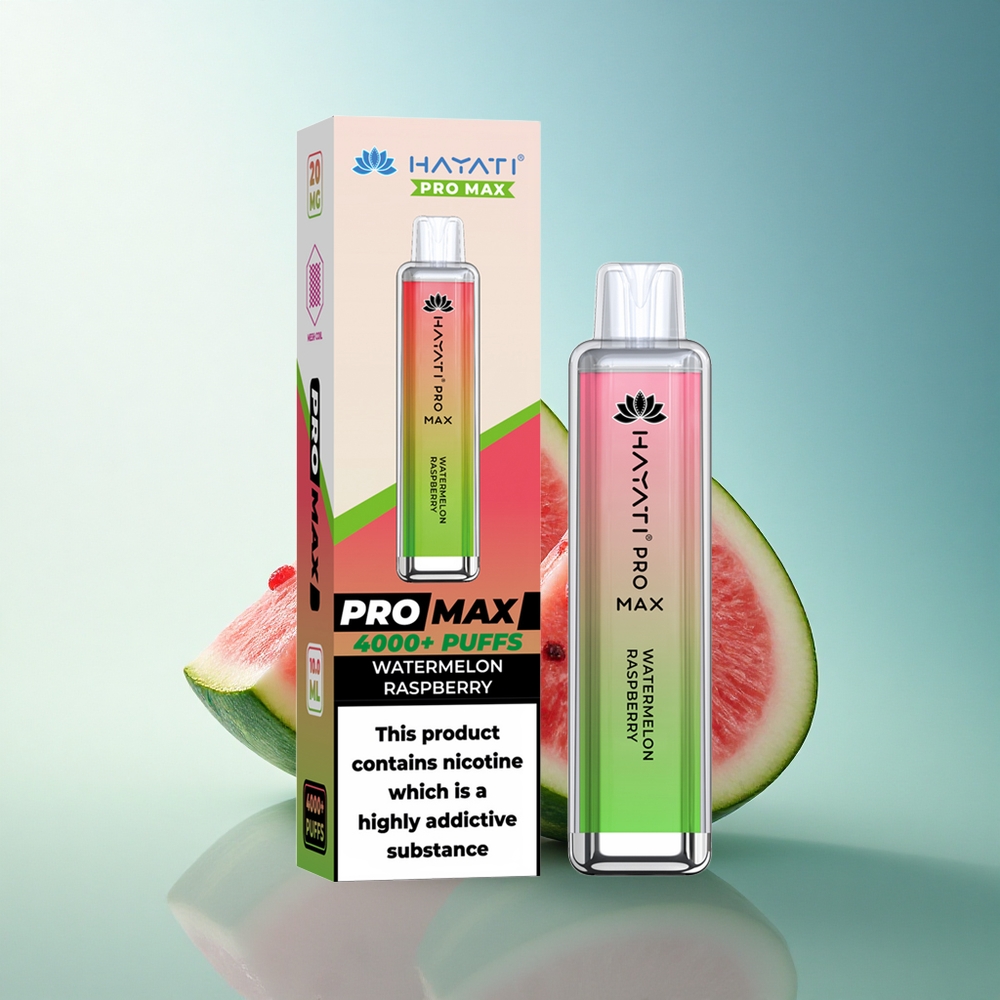 Hayati Pro Max 4000 Puffs Watermelon Raspberry Rechargeable 1400mAh Dual Mesh 2ml