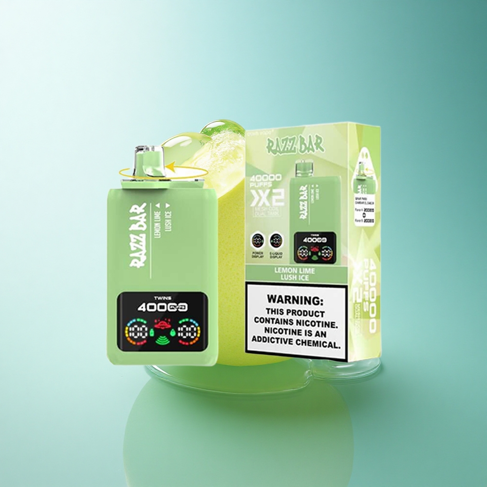 Razz Bar 40000 Puffs Lemon Lime - Lush Ice with Mesh Coil and 5% Nicotine