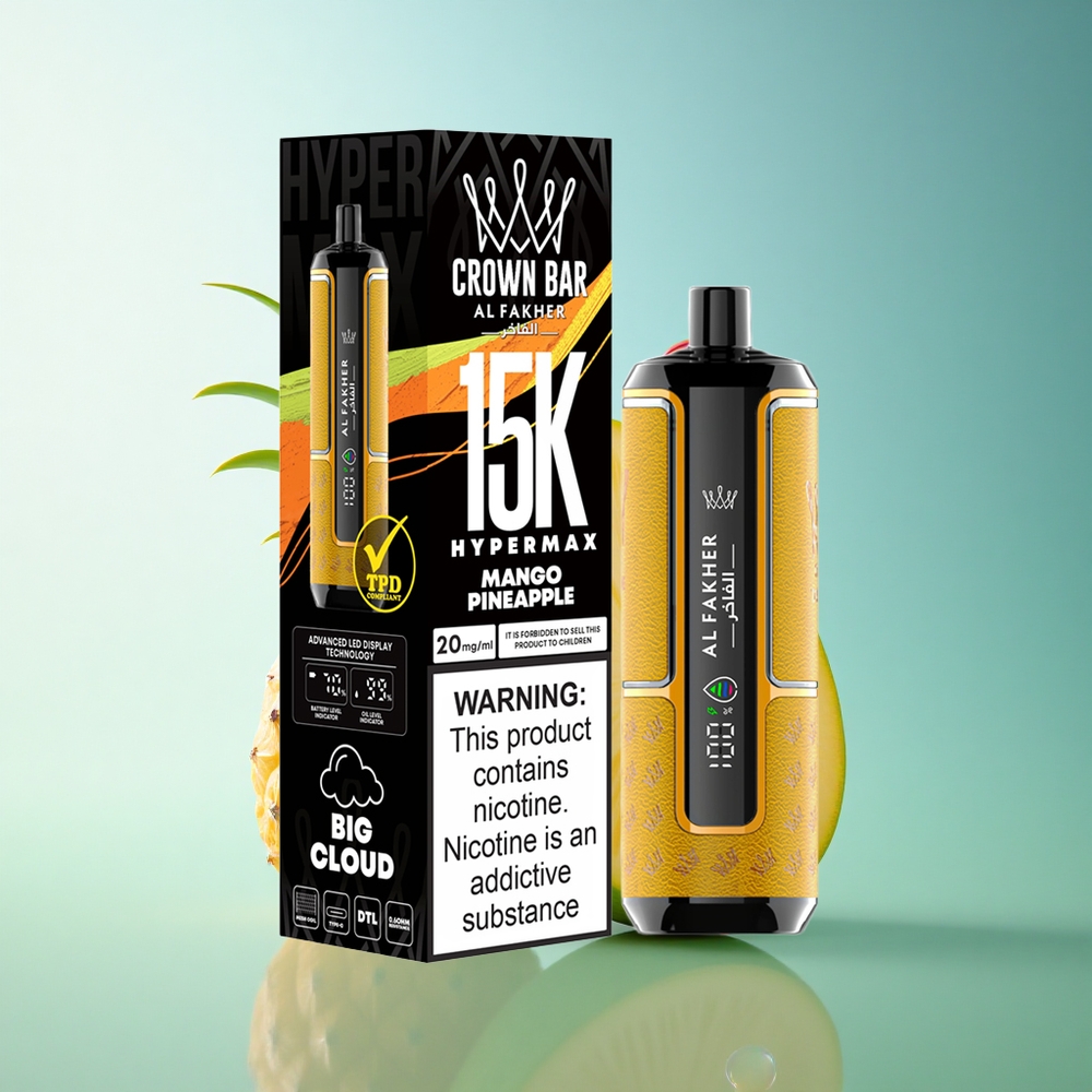 Al Fakher Crown Bar 15K Hypermax Mango Pineapple 600mAh 22ml Nicotine