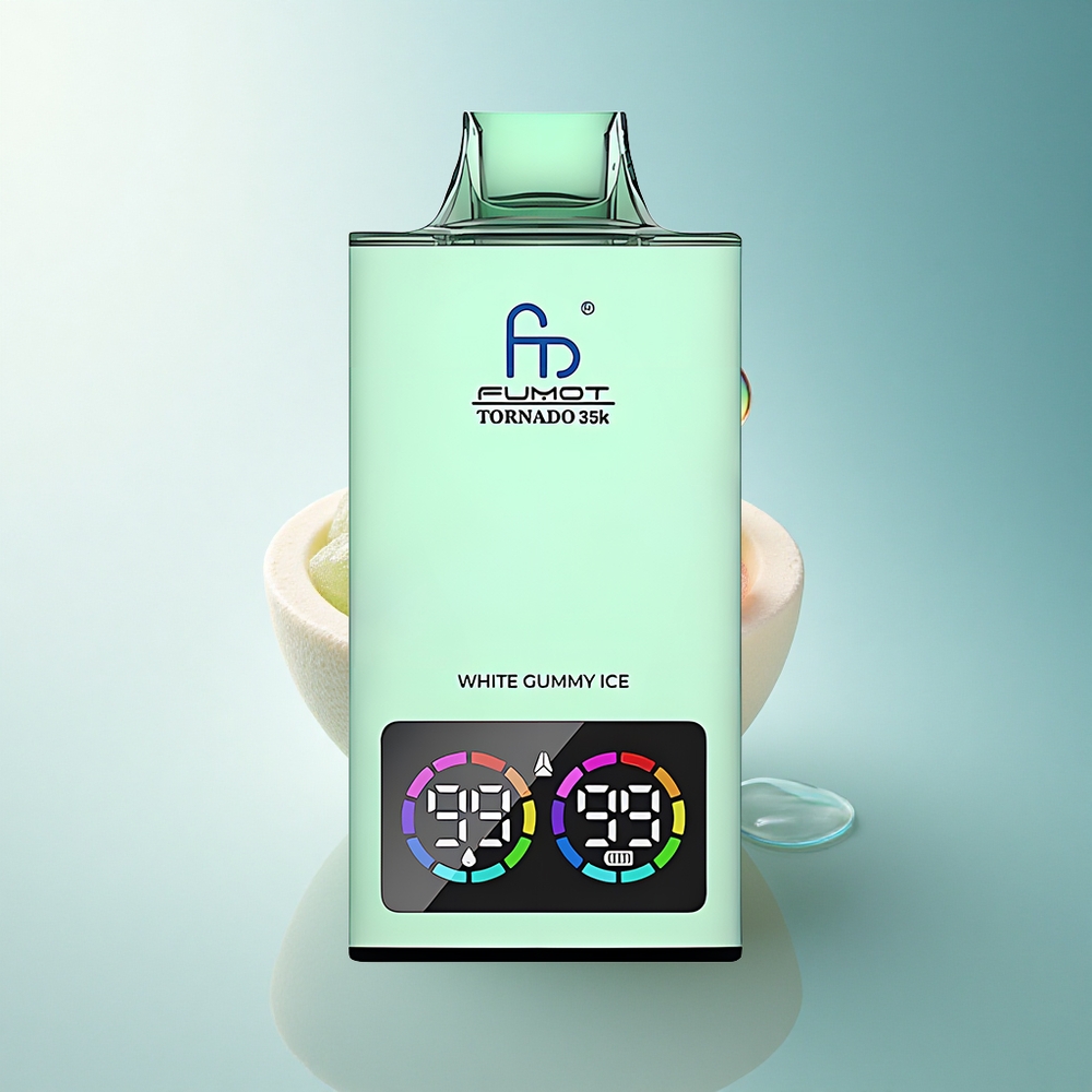 Fumot Tornado 35000 Puffs White Gummy Ice Dual Mesh Coil USB-C Fast Charging