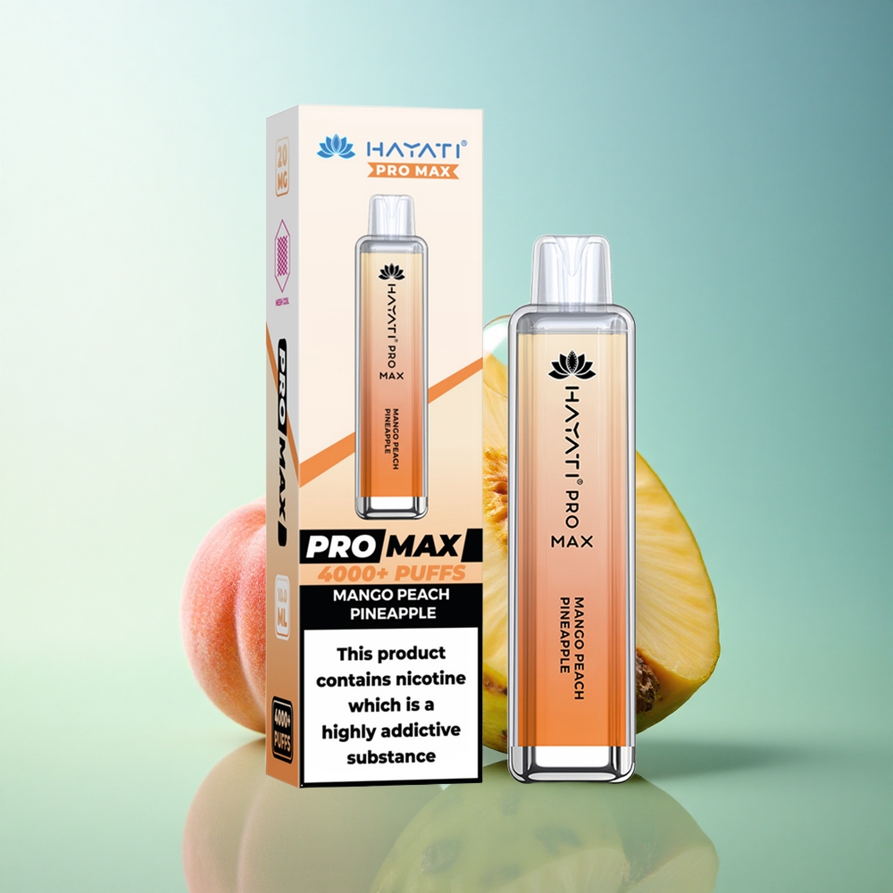 Hayati Pro Max 4000 Puffs Mango Peach Pineapple Dual Mesh 1400mAh Rechargeable