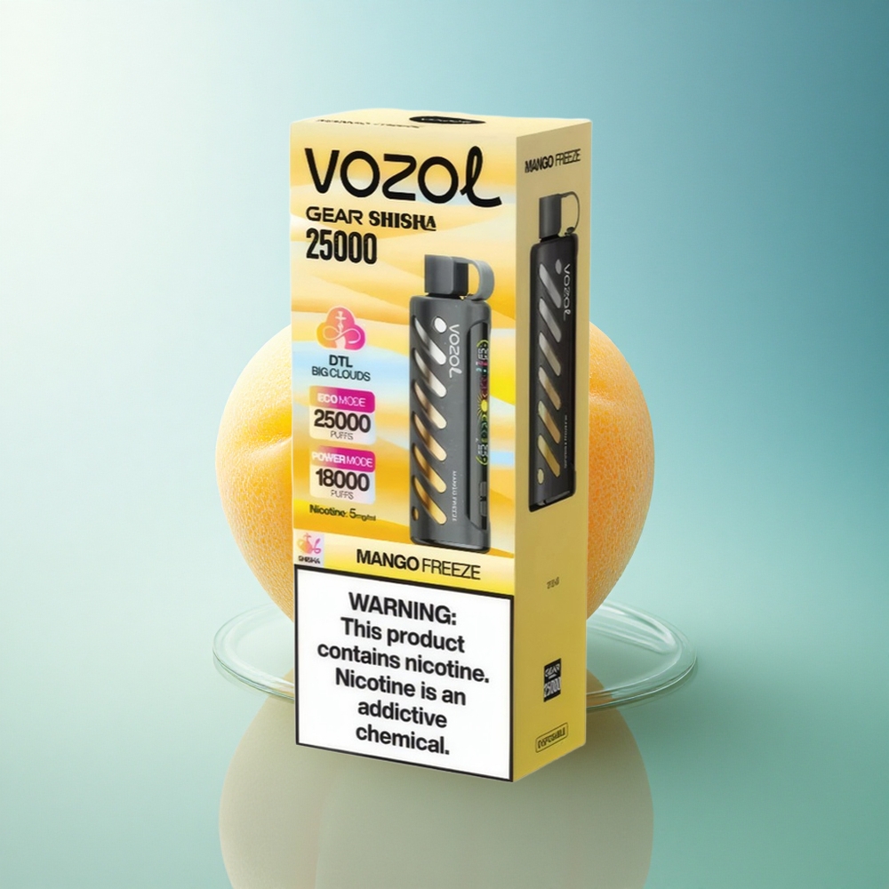 VOZOL Gear Shisha 25000 Puffs Mango Freeze Dual Mesh 1000mAh 5mg Nicotine